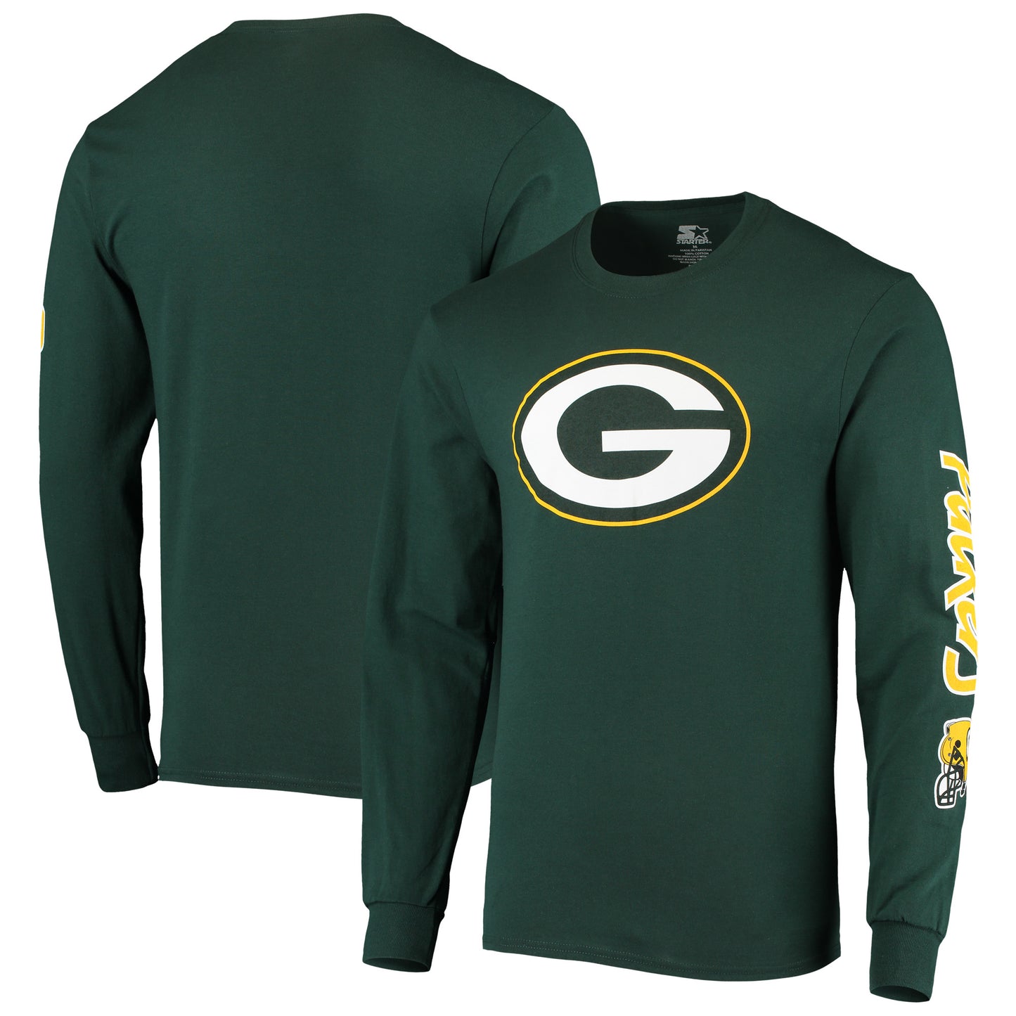 Men's Starter Green Green Bay Packers Halftime Long Sleeve T-Shirt