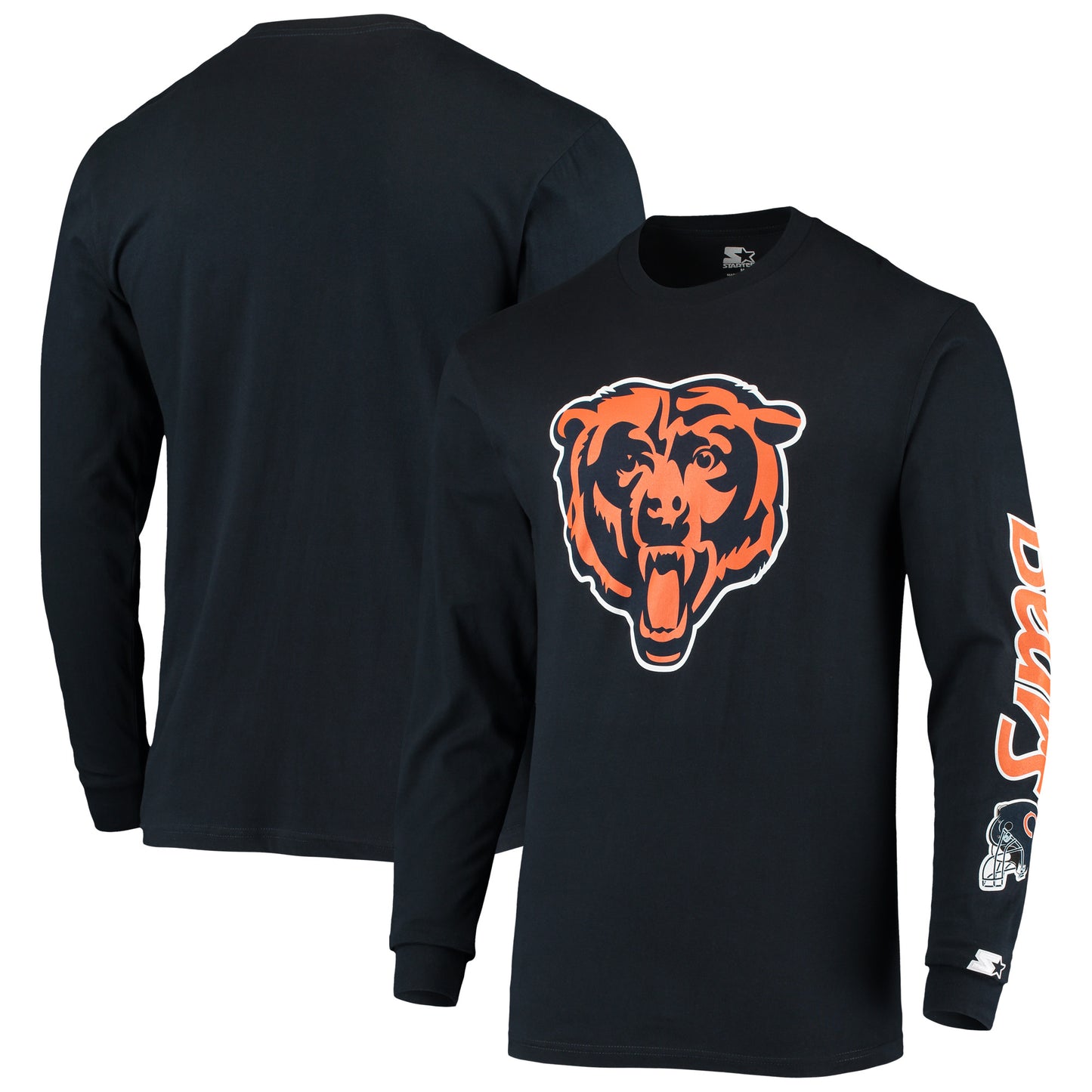 Men's Starter Navy Chicago Bears Halftime Long Sleeve T-Shirt