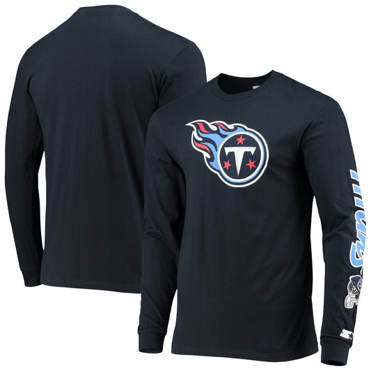 Men's Starter Navy Tennessee Titans Halftime Long Sleeve T-Shirt