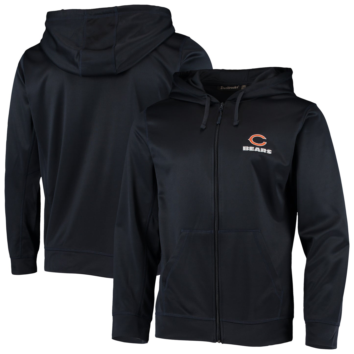 Men's Dunbrooke Navy Chicago Bears Trophy Fleece Full-Zip Hoodie