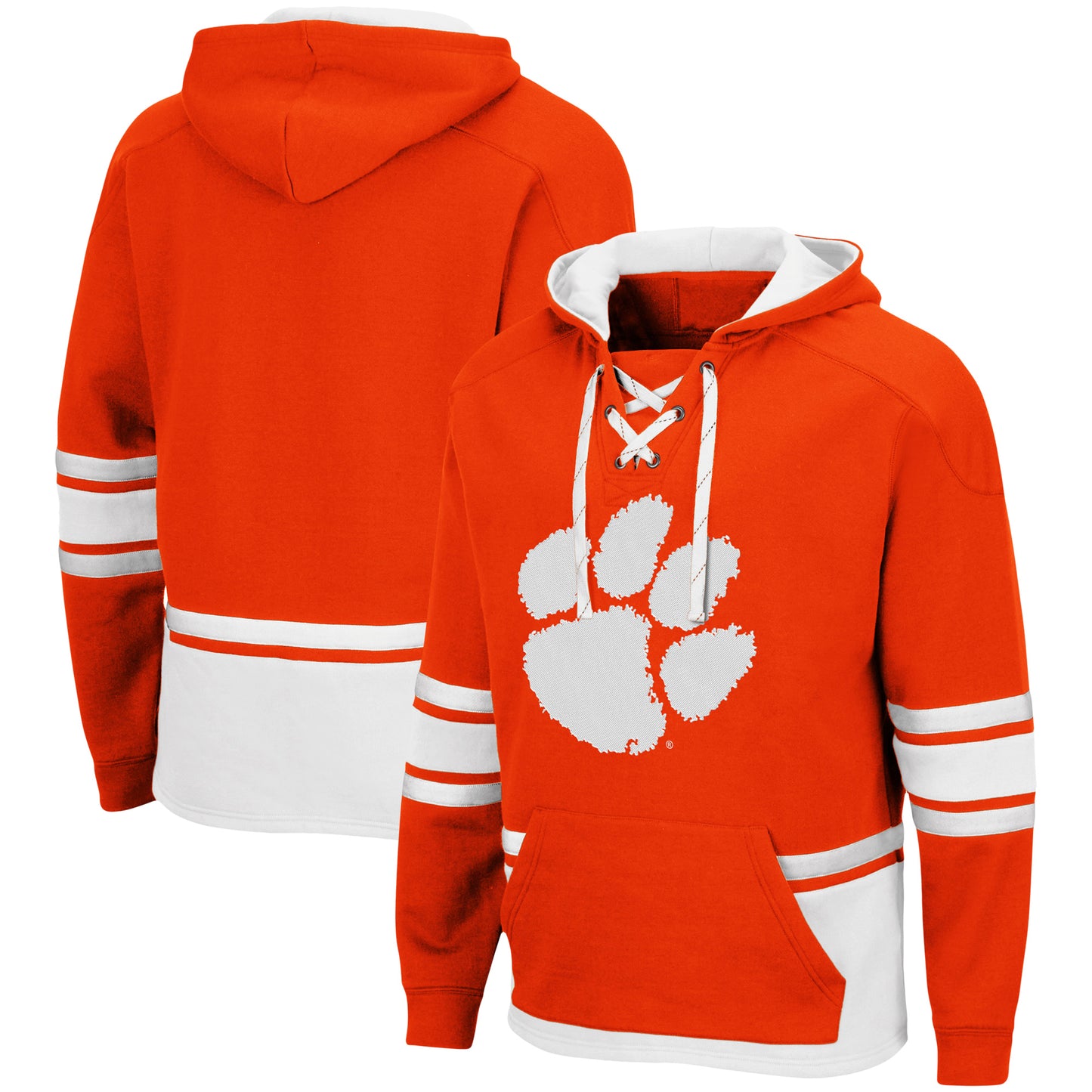 Men's Colosseum Orange Clemson Tigers Lace Up 3.0 Pullover Hoodie