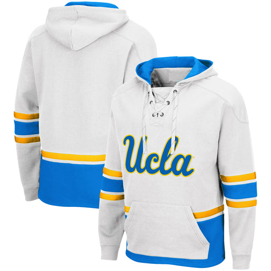 Men's Colosseum White UCLA Bruins Lace Up 3.0 Pullover Hoodie