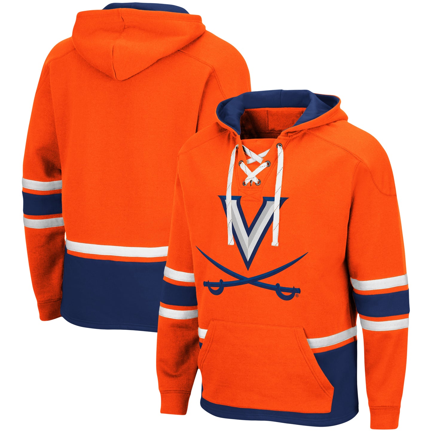 Men's Colosseum Orange Virginia Cavaliers Lace Up 3.0 Pullover Hoodie