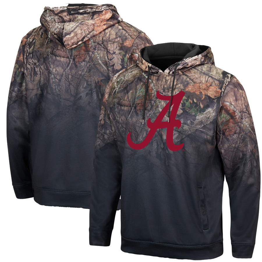 Men's Colosseum Black Alabama Crimson Tide Mossy Oak Pullover Hoodie