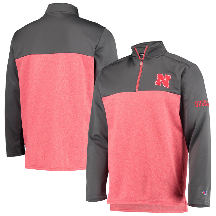 Men's Champion Scarlet Nebraska Huskers Gameday Quarter-Zip Jacket