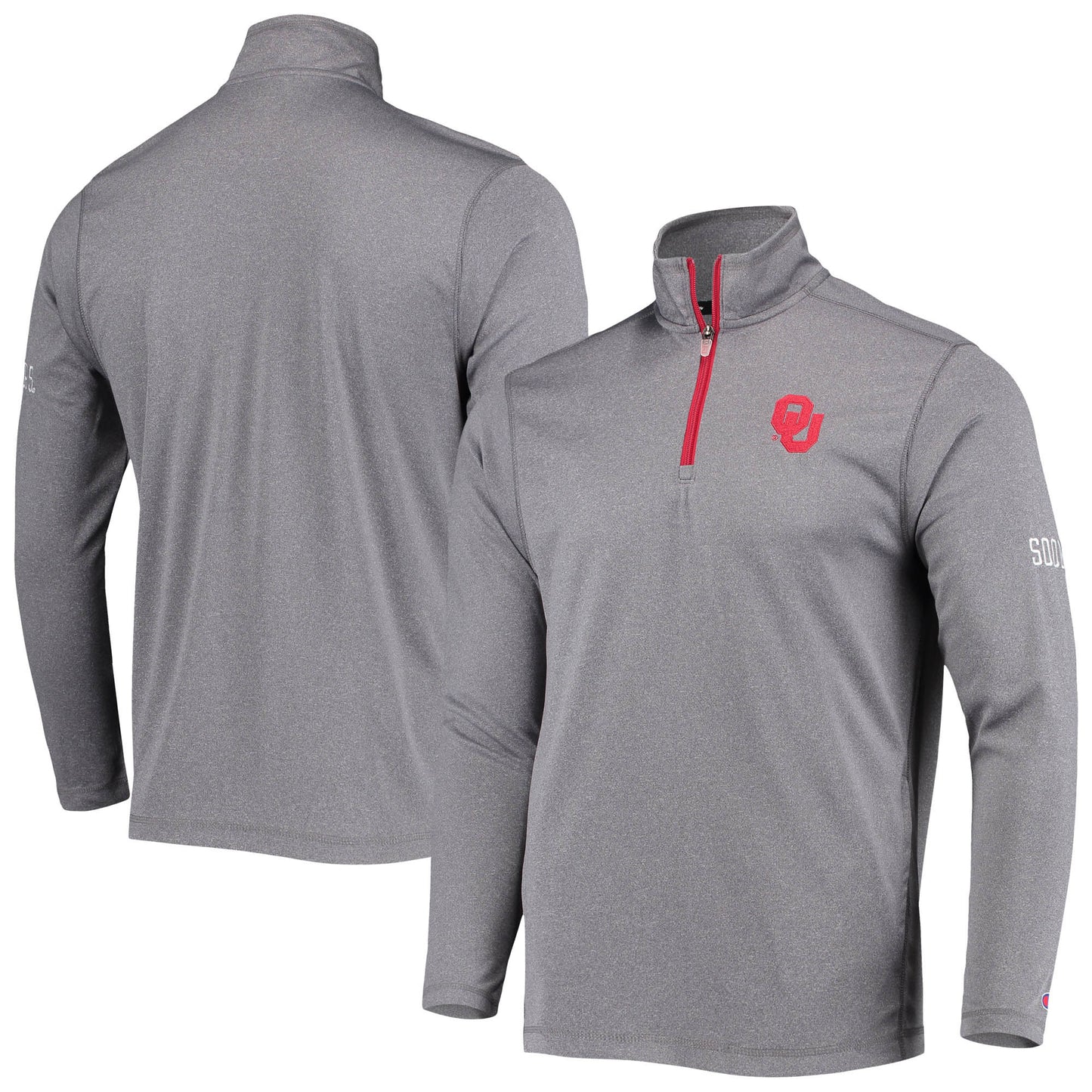 Men's Champion Gray Oklahoma Sooners Victory Quarter-Zip Jacket