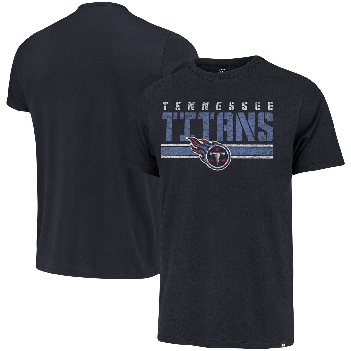 Men's '47 Navy Tennessee Titans Team Stripe T-Shirt