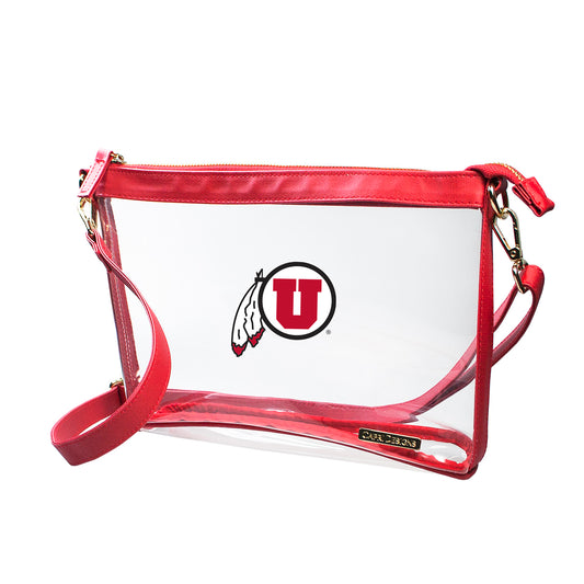 Women's Red Utah Utes Large Crossbody Bag