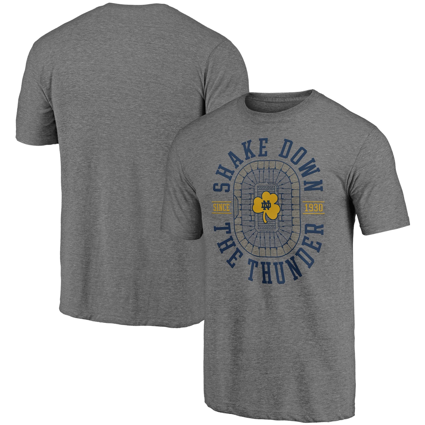 Men's Fanatics Heathered Gray Notre Dame Fighting Irish Hometown Tri-Blend T-Shirt