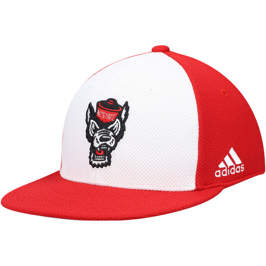 Men's adidas White NC State Wolfpack On-Field Baseball Fitted Hat