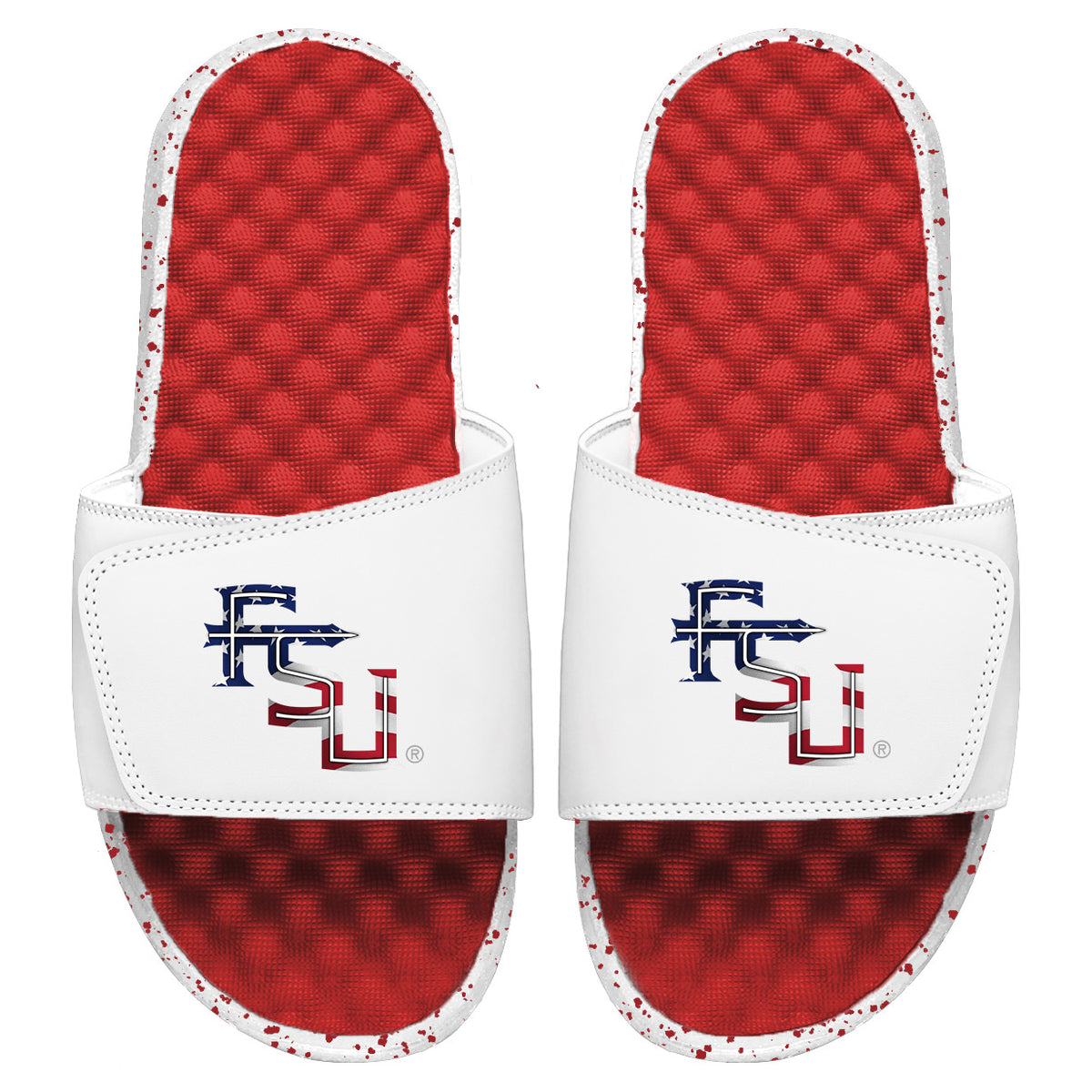 Men's ISlide Red/White Florida State Seminoles Americana Slide Sandals