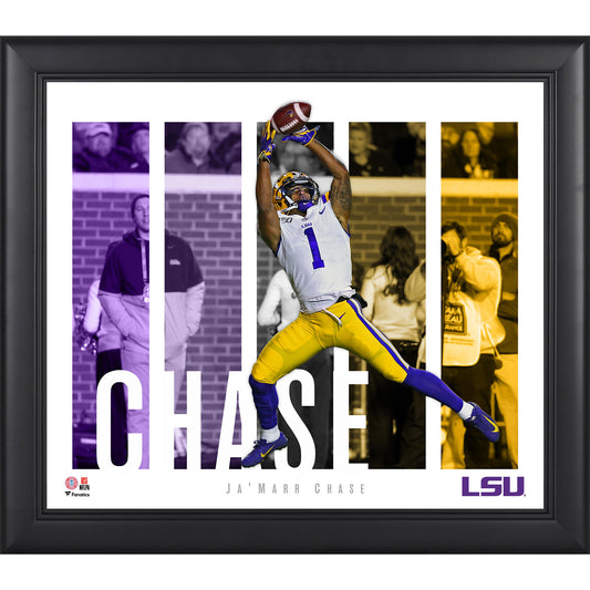 Ja'Marr Chase LSU Tigers Framed 15" x 17" Player Panel Collage