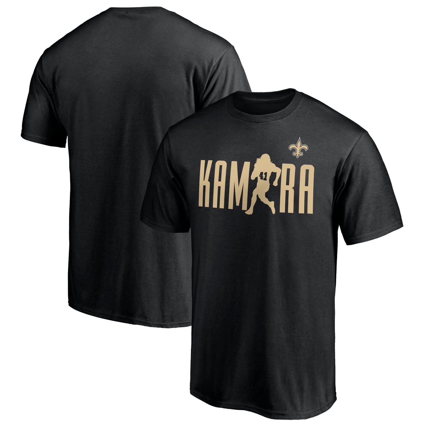 Men's Alvin Kamara Black New Orleans Saints Checkdown T-Shirt