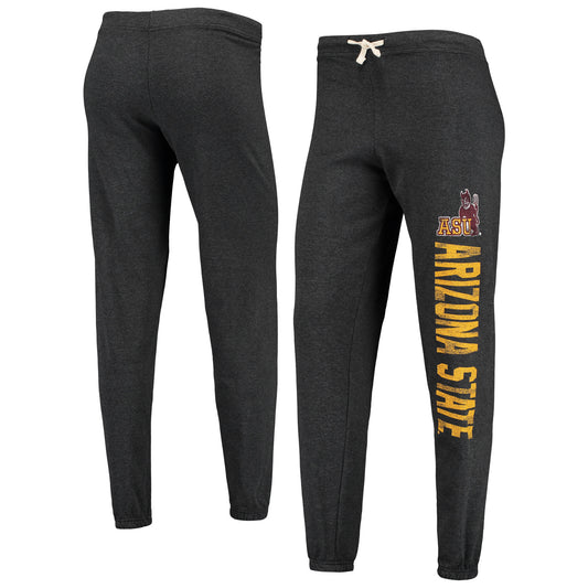 Women's Original Retro Brand Heathered Black Arizona State Sun Devils Vault Vintage Tri-Blend Lounge Pants