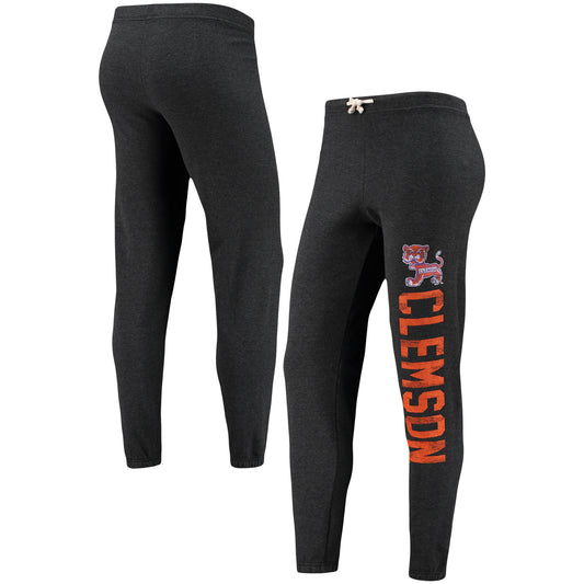 Women's Original Retro Brand Heathered Black Clemson Tigers Vault Vintage Tri-Blend Lounge Pants