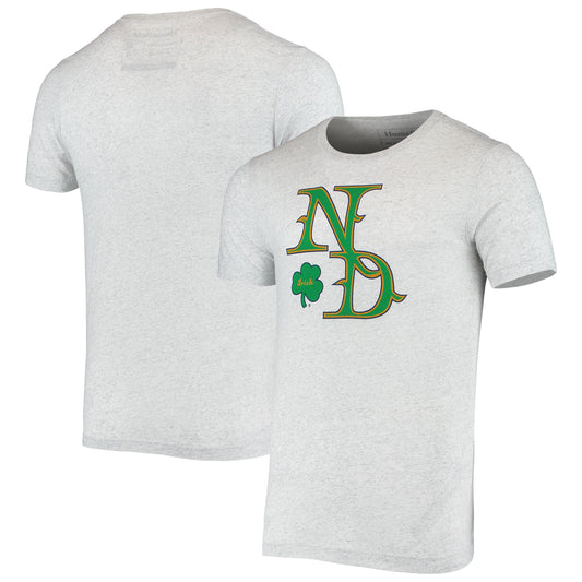 Men's Homefield Heathered Gray Notre Dame Fighting Irish Vintage ND Shamrock T-Shirt