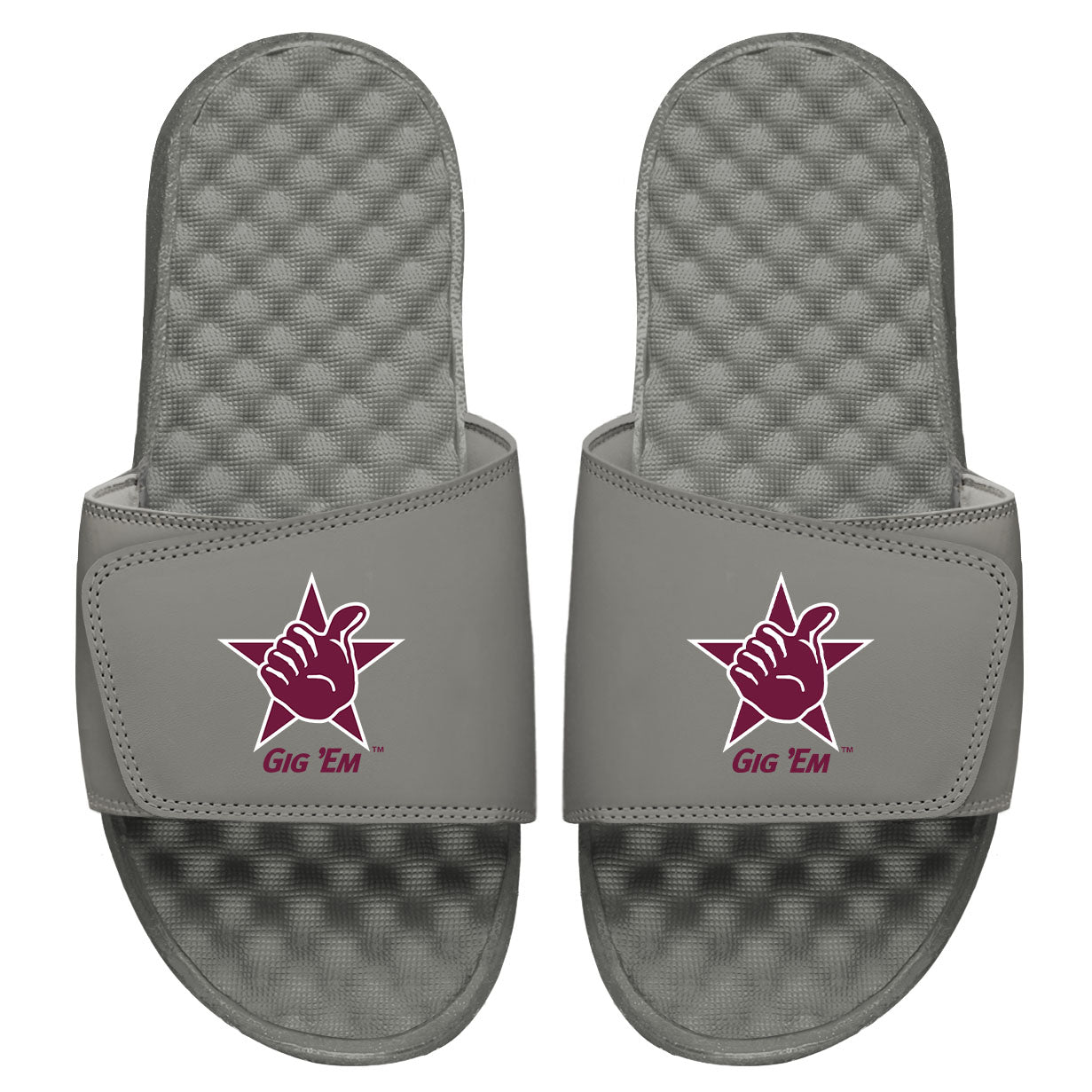 Men's ISlide Gray Texas A&M Aggies Gig 'Em Logo Slide Sandals