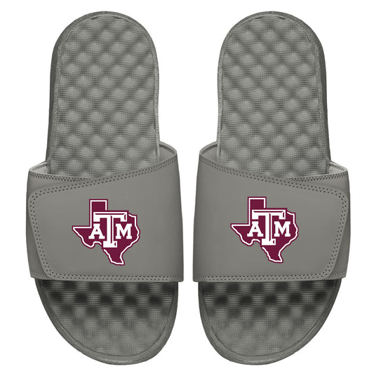 Men's ISlide Gray Texas A&M Aggies State Logo Slide Sandals