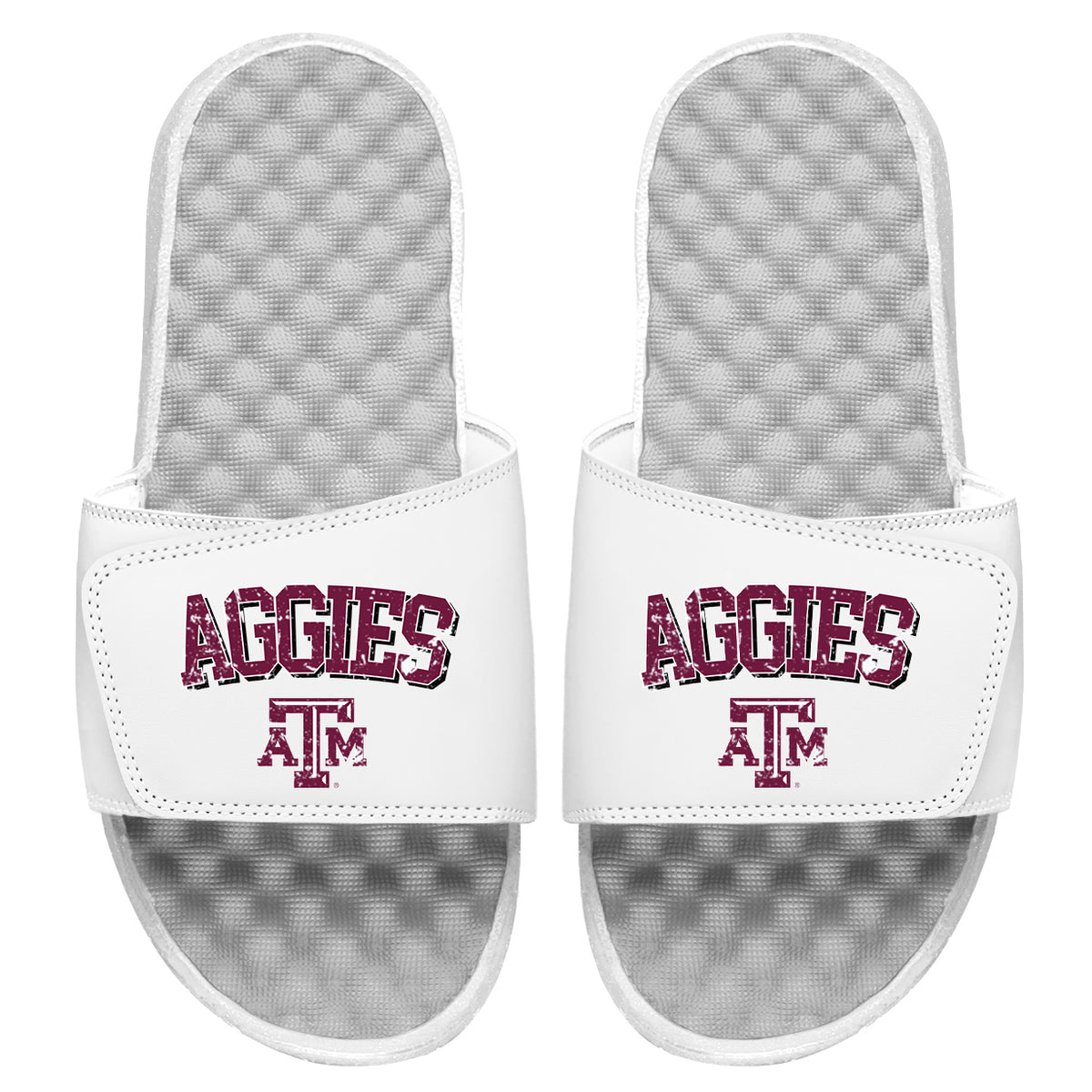 Youth ISlide White Texas A&M Aggies Distressed Logo Slide Sandals