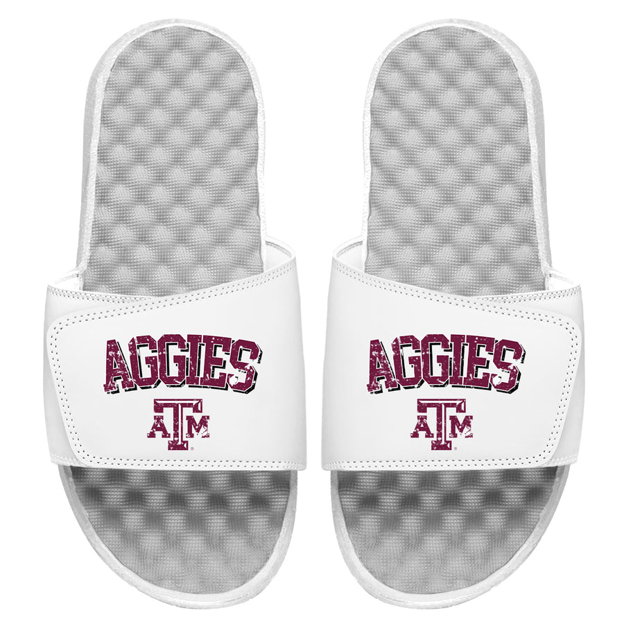 Youth ISlide White Texas A&M Aggies Distressed Logo Slide Sandals