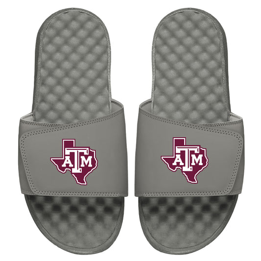 Youth ISlide Gray Texas A&M Aggies State Logo Slide Sandals