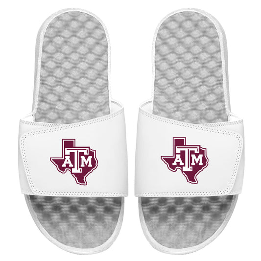 Youth ISlide White Texas A&M Aggies State Logo Slide Sandals