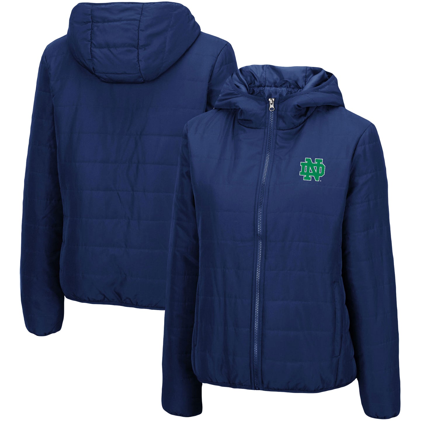 Women's Colosseum Navy Notre Dame Fighting Irish Arianna Full-Zip Puffer Jacket