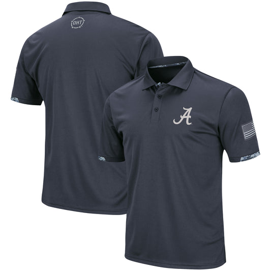 Men's Colosseum Charcoal Alabama Crimson Tide Big & Tall OHT Military Appreciation Digital Camo Polo