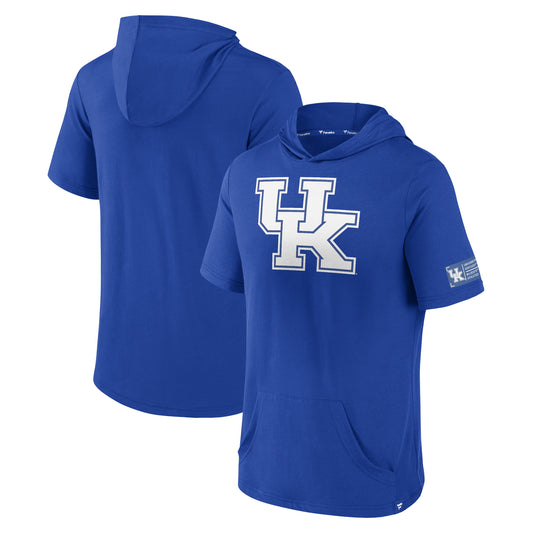 Men's Fanatics Royal Kentucky Wildcats Approach Run Pullover Short Sleeve Hoodie