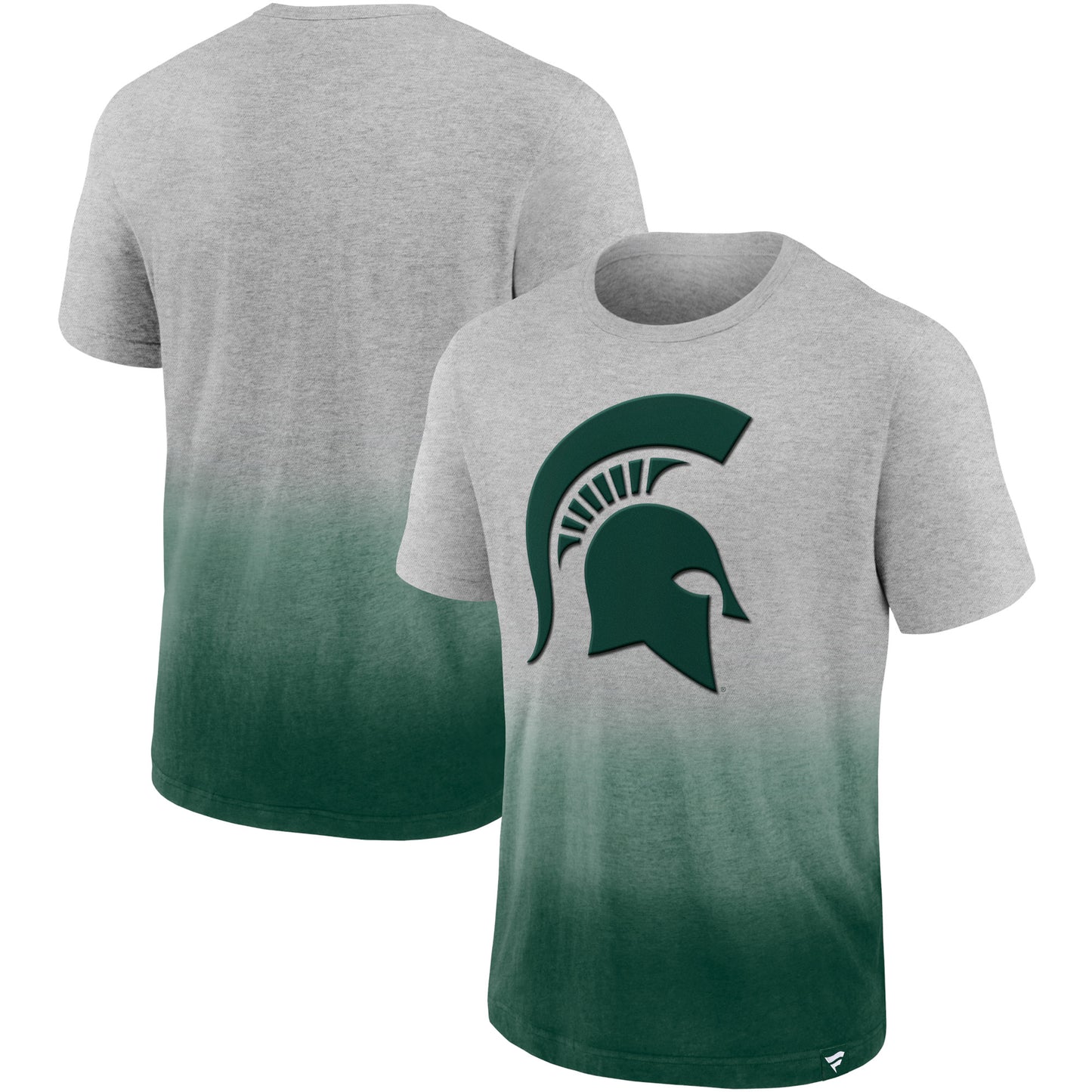 Men's Fanatics Heathered Gray/Green Michigan State Spartans Team Ombre T-Shirt