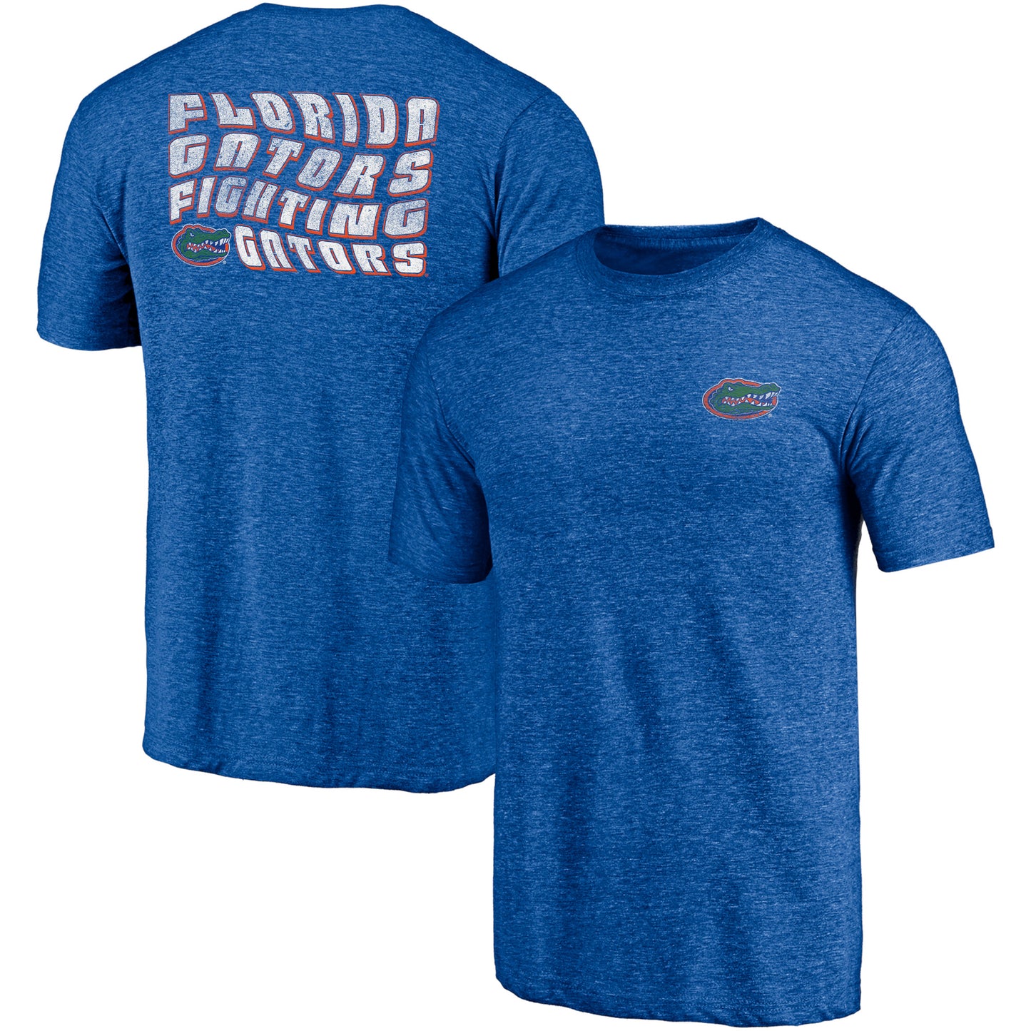 Men's Fanatics Heathered Royal Florida Gators Wavy Tri-Blend T-Shirt