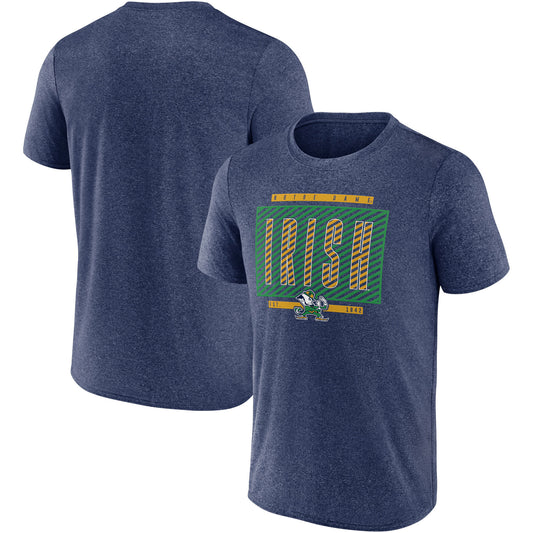 Men’s Heather Navy Notre Dame Fighting Irish Dual Threat T-Shirt