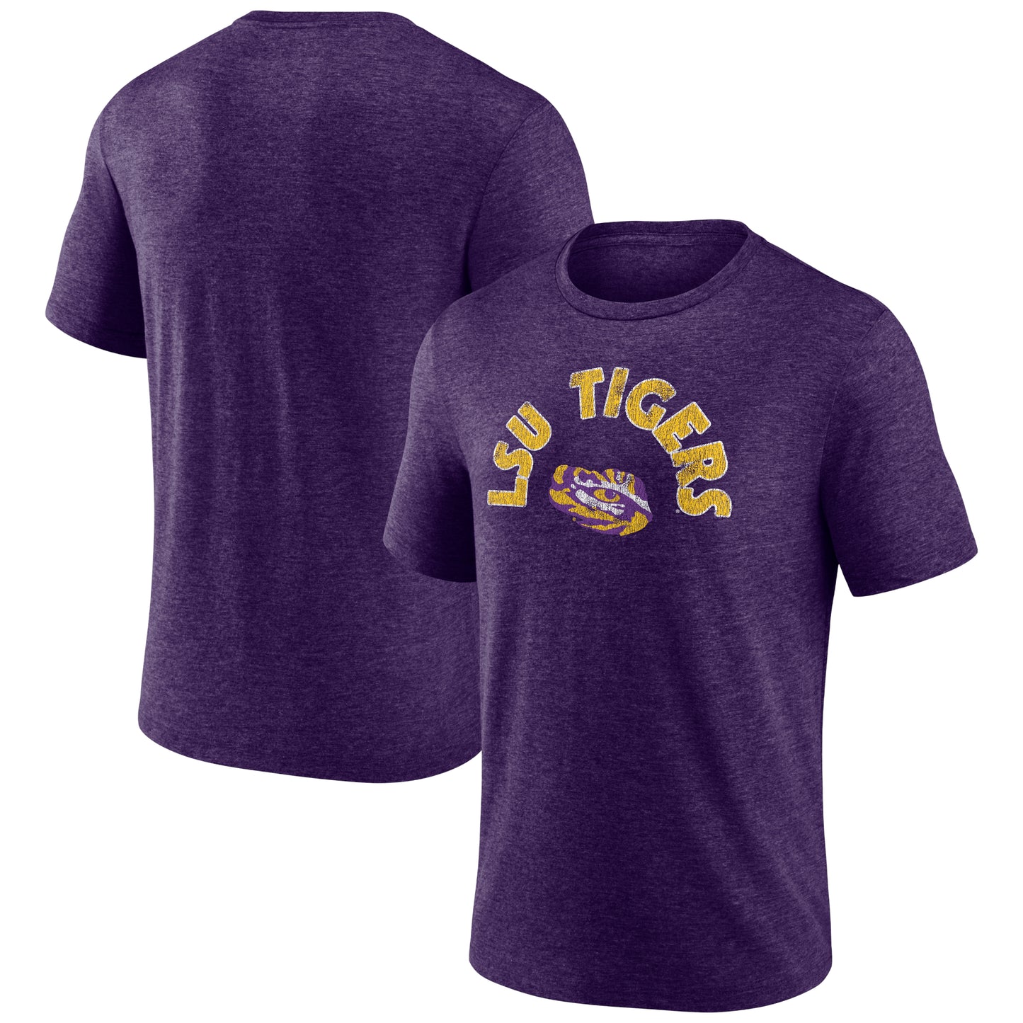 Men’s Heather Purple LSU Tigers Retro Arc Tri-Blend T-Shirt