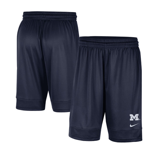 Men's Nike Navy Michigan Wolverines Fast Break Team Performance Shorts