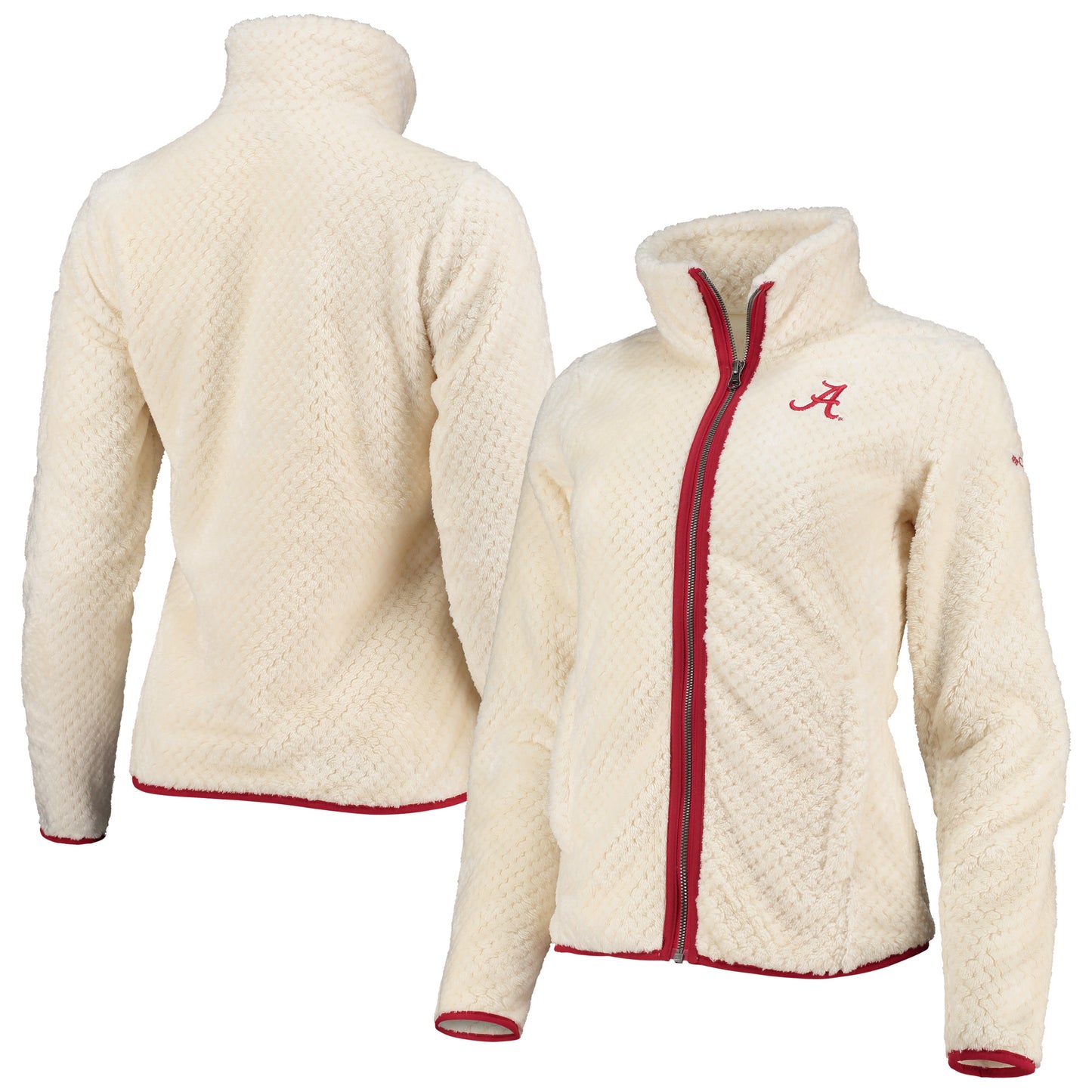 Women's Columbia Cream Alabama Crimson Tide Fireside II Sherpa Full-Zip Jacket