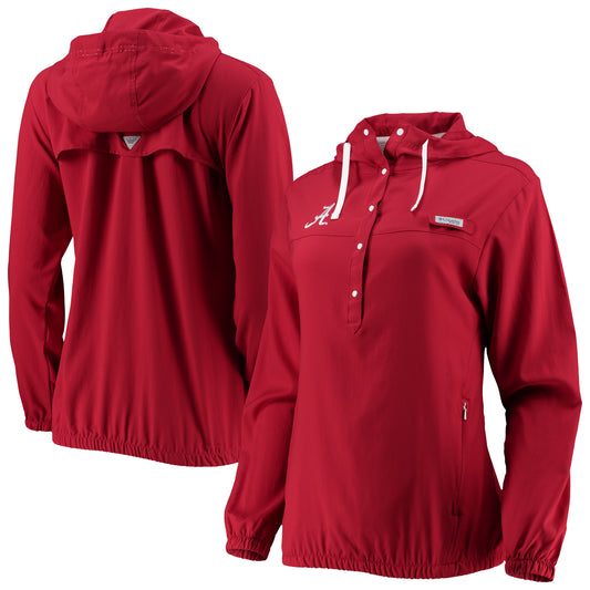 Women's Columbia Crimson Alabama Crimson Tide Tamiami Sun-Protection Omni-Wick Pullover Hoodie