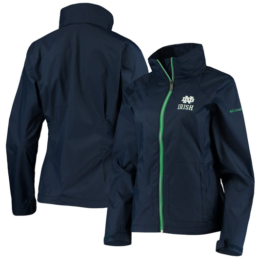 Women's Columbia Navy Notre Dame Fighting Irish Switchback Full-Zip Hoodie Jacket