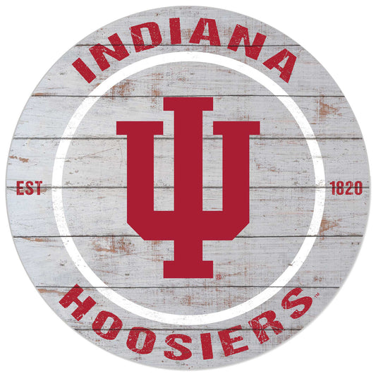 Indiana Hoosiers 20'' x 20'' Indoor/Outdoor Weathered Circle Sign