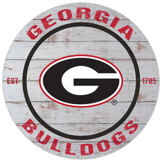 Georgia Bulldogs 20'' x 20'' Indoor/Outdoor Weathered Circle Sign