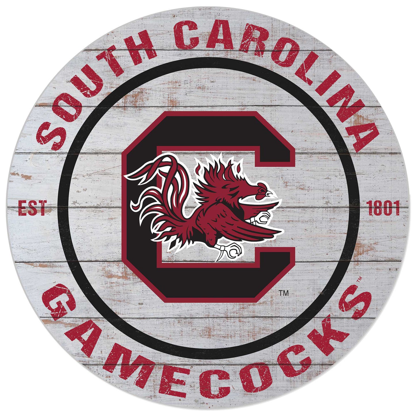 South Carolina Gamecocks 20'' x 20'' Indoor/Outdoor Weathered Circle Sign