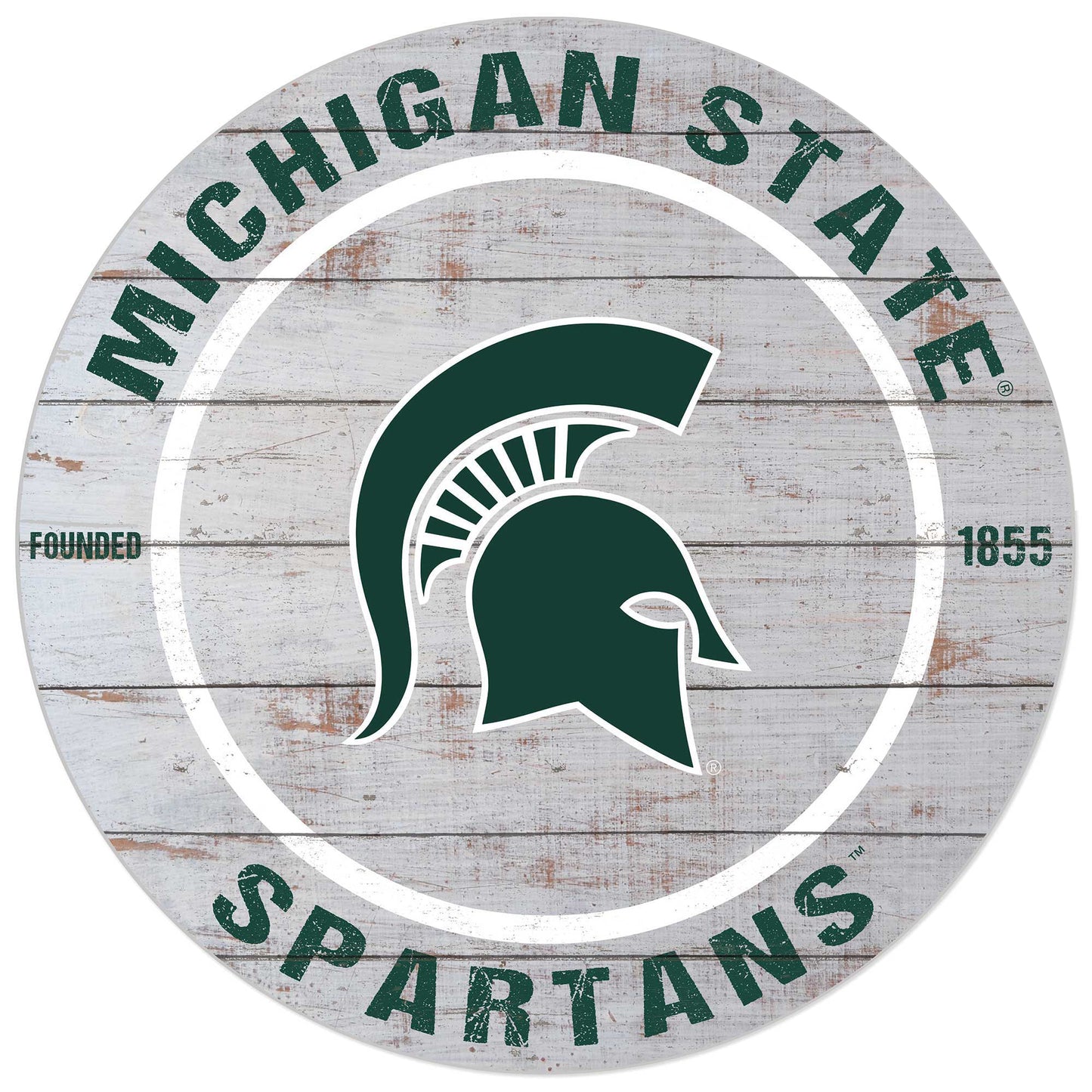 Michigan State Spartans 20'' x 20'' Indoor/Outdoor Weathered Circle Sign