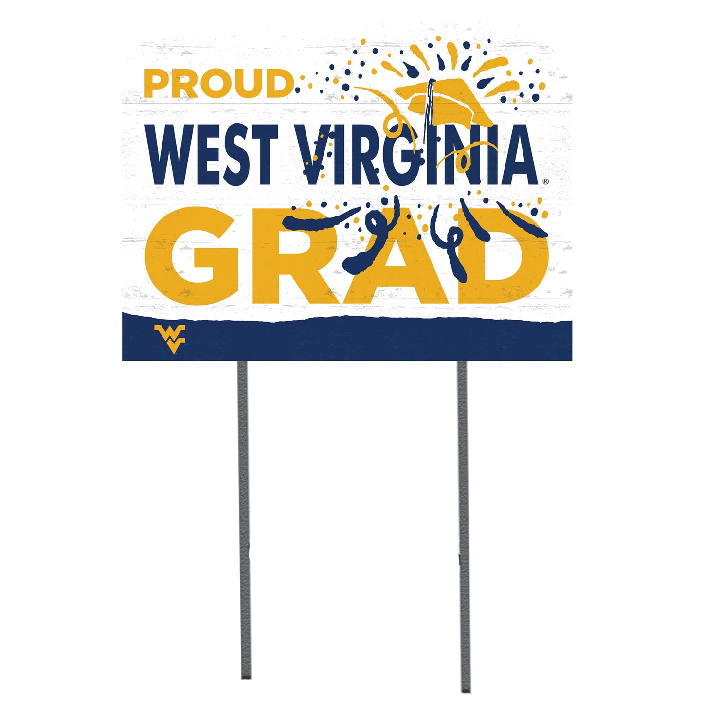 West Virginia Mountaineers 18'' x 24'' Proud Grad Yard Sign