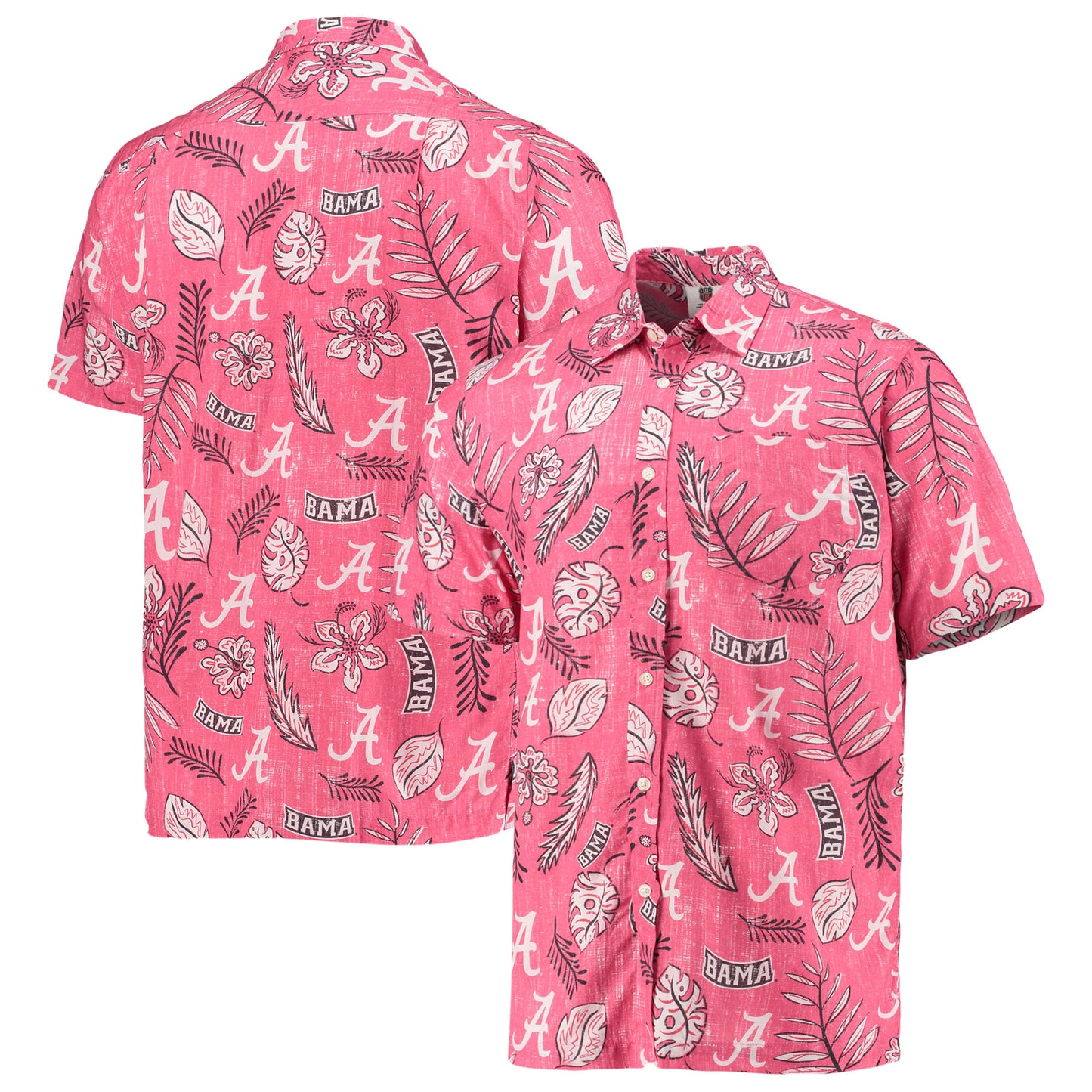 Men's Wes & Willy Crimson Alabama Crimson Tide Vintage Floral Button-Up Shirt