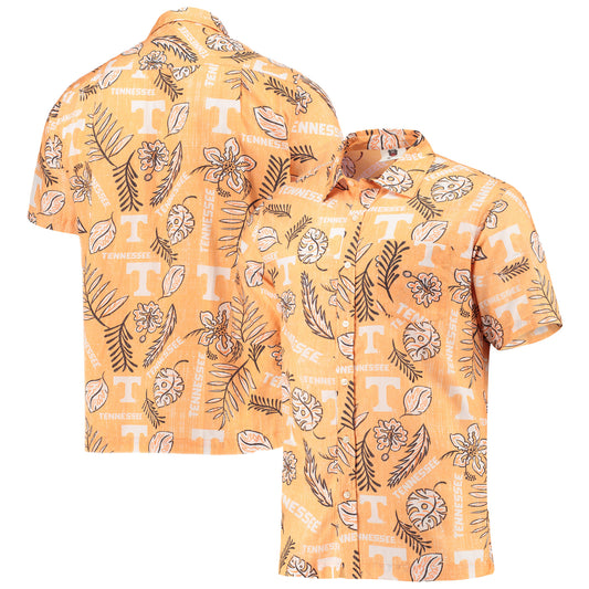 Men's Wes & Willy Tennessee Orange Tennessee Volunteers Vintage Floral Button-Up Shirt