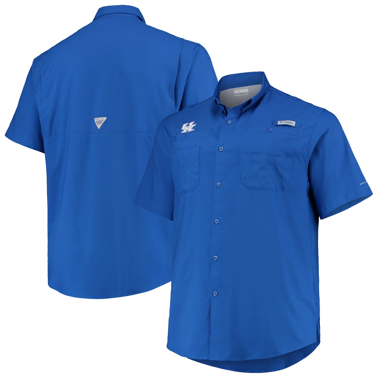 Men's Columbia Royal Kentucky Wildcats Big & Tall Tamiami Omni-Shade Button-Down Shirt