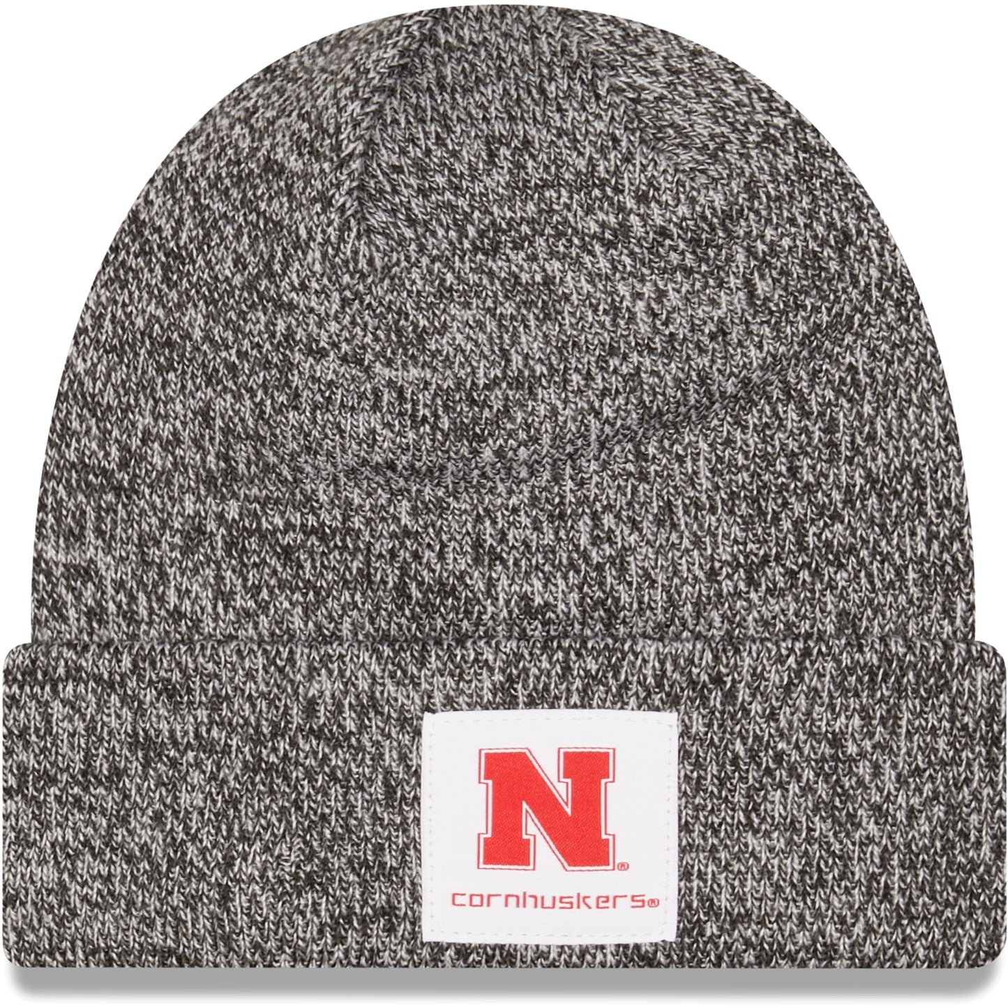 Men's New Era Heathered Black Nebraska Huskers Hamilton Cuffed Knit Hat