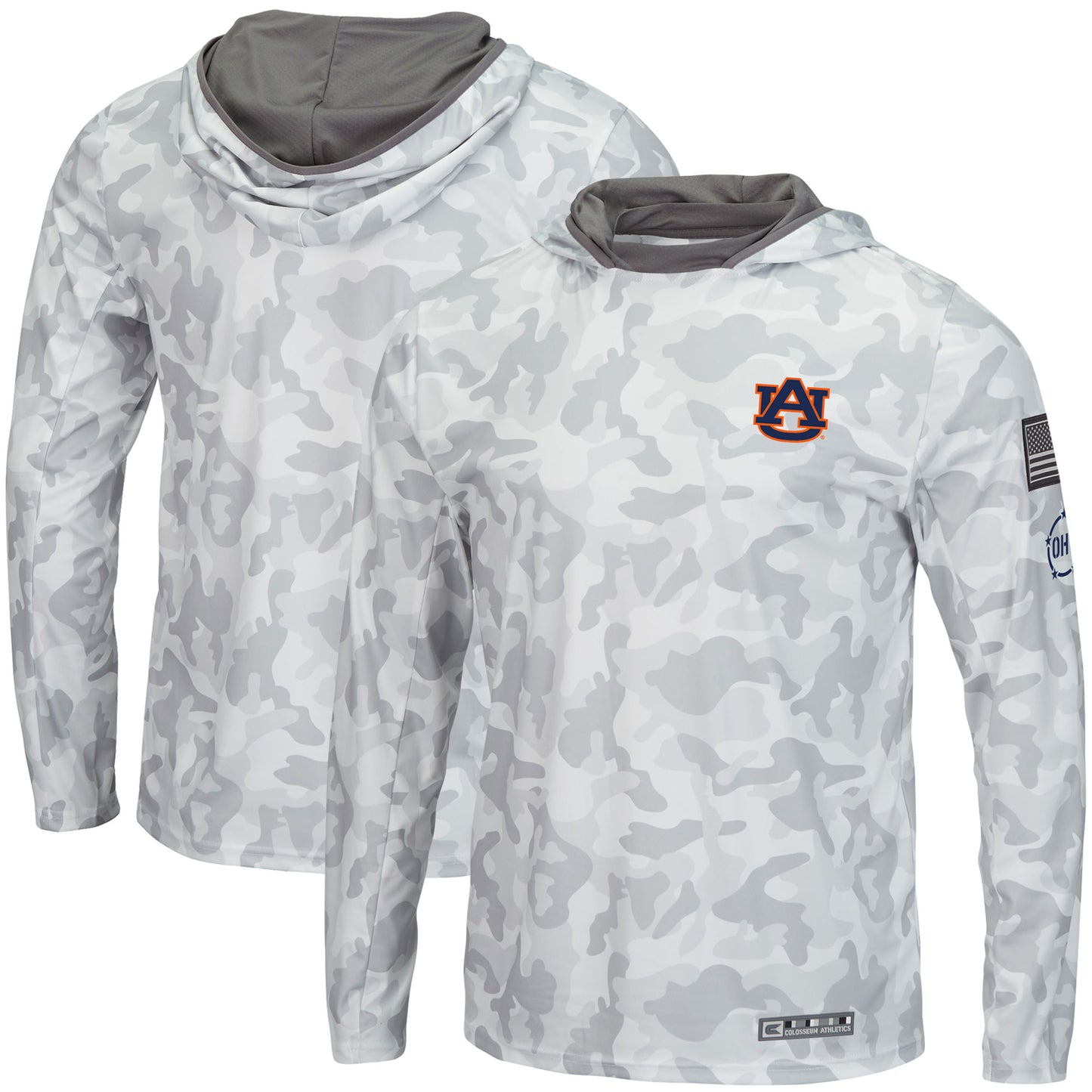 Men's Colosseum Arctic Camo Auburn Tigers OHT Military Appreciation Long Sleeve Hoodie Top