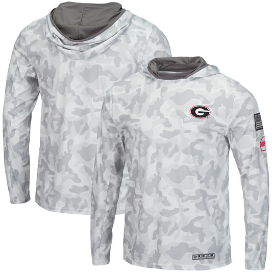 Men's Colosseum Arctic Camo Georgia Bulldogs OHT Military Appreciation Long Sleeve Hoodie Top