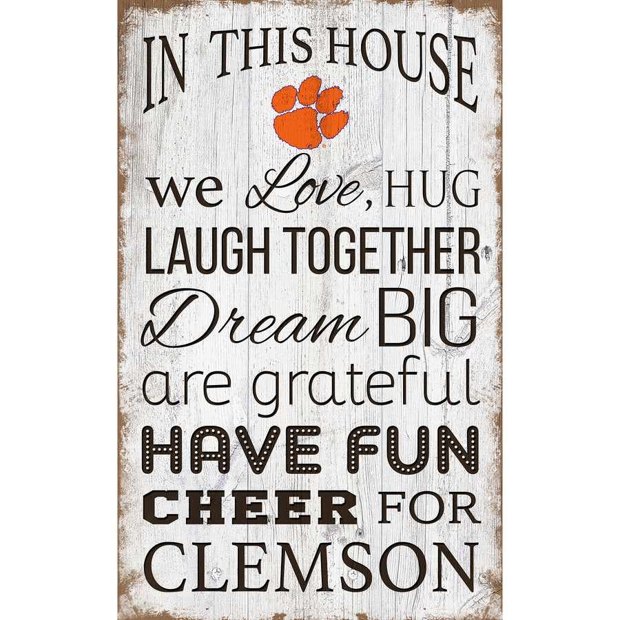 Clemson Tigers 11'' x 19'' Team In This House Sign