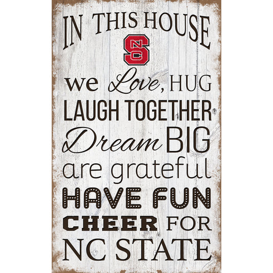 NC State Wolfpack 11'' x 19'' Team In This House Sign